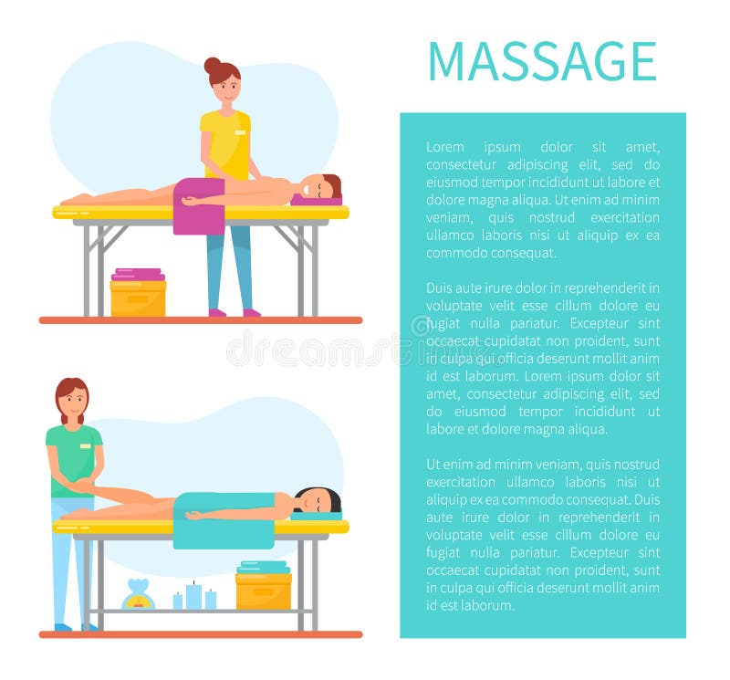 Affiche De Massage De Dos Et De Pied Avec Le Vecteur Des Textes Illustration De Vecteur