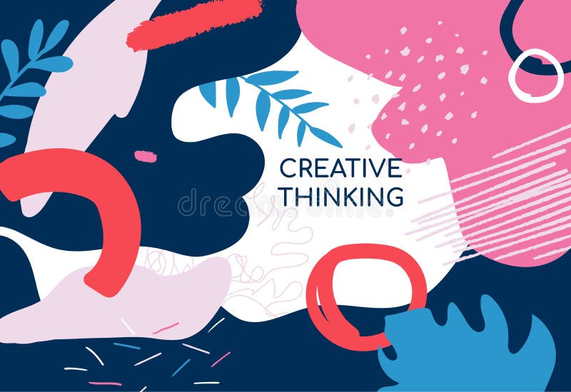 Affiche de pensée créative - bannière minimalistic de vecteur moderne illustration de vecteur Affiche de pensée créative - bannière minimalistic de vecteur moderne illustration de vecteur