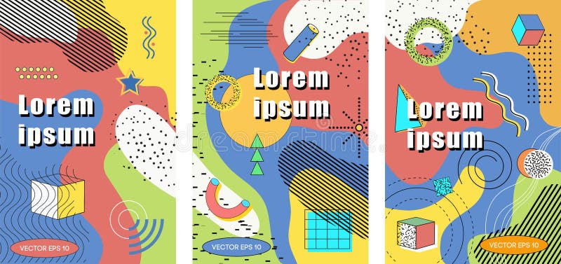 AFFICHE 16 de stijl van Brochurememphis stock illustratie AFFICHE 16 de stijl van Brochurememphis stock illustratie