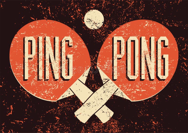 Affiche grunge de style de vintage typographique de Ping Pong Rétro illustration de vecteur
