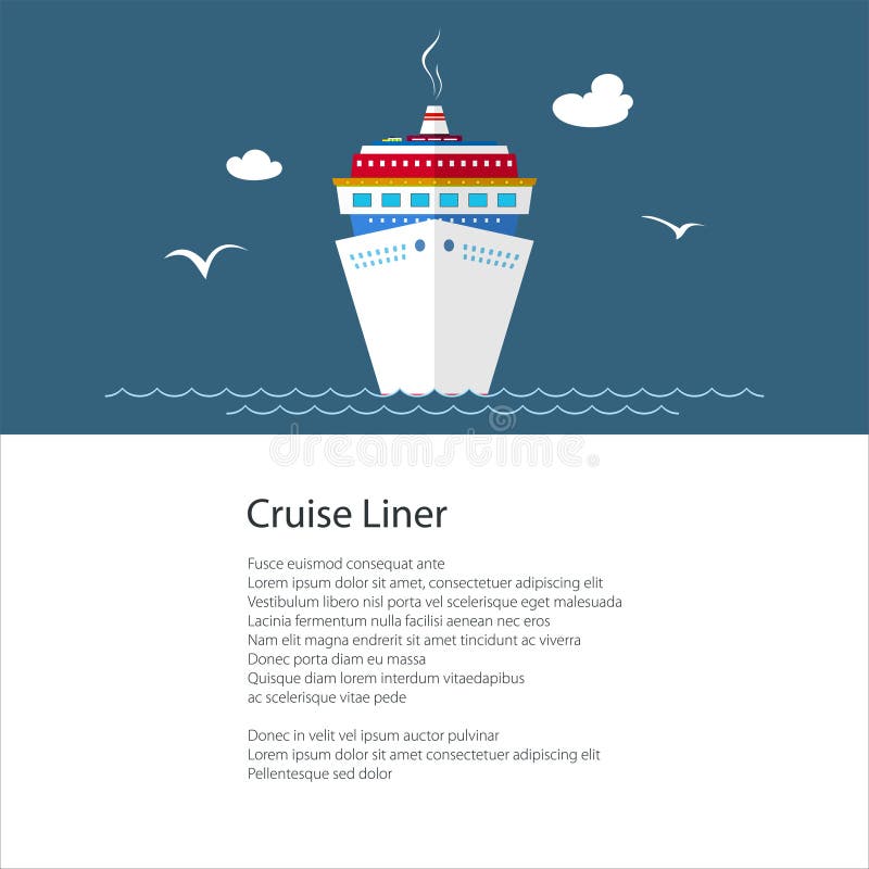 Affiche met Cruiseschip stock illustratie Affiche met Cruiseschip stock illustratie