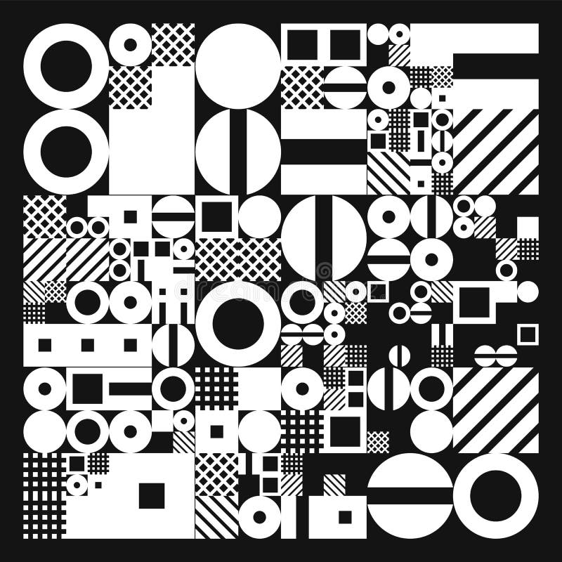 Affiche minimalistic de vecteur avec des formes simples Géométrique procédural Disposition suisse d'abrégé sur style Génératif co illustration de vecteur Affiche minimalistic de vecteur avec des formes simples Géométrique procédural Disposition suisse d'abrégé sur style Génératif co illustration de vecteur