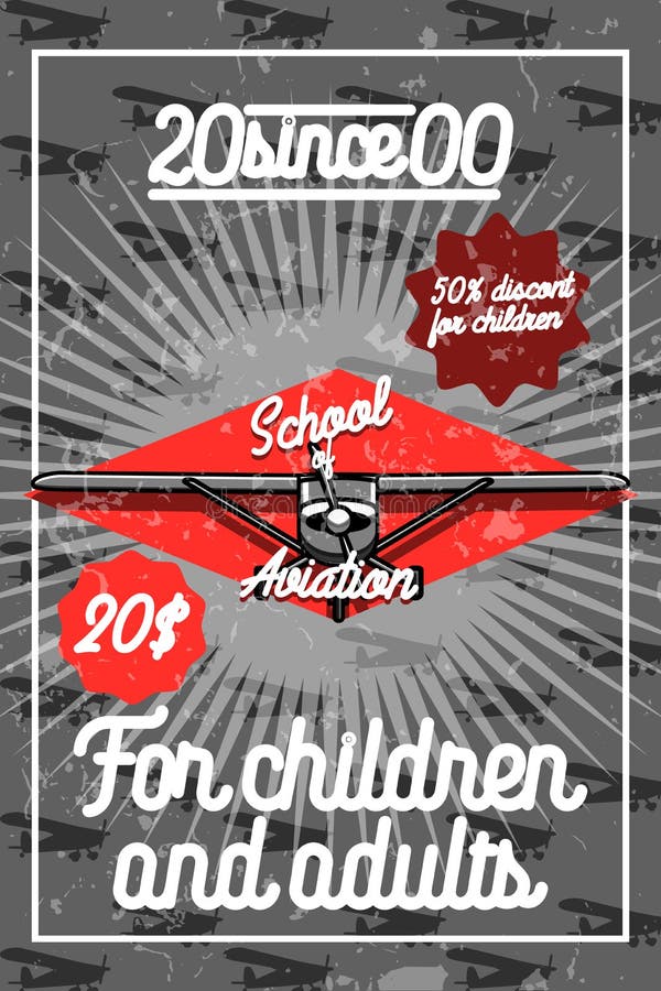 Affiche van de kleuren de uitstekende Luchtvaart stock illustratie Affiche van de kleuren de uitstekende Luchtvaart stock illustratie