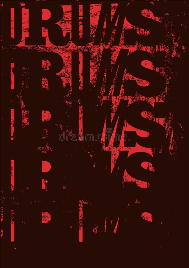 Affiche van de trommels de uitstekende stijl grunge Retro typografische illustratie stock illustratie Affiche van de trommels de uitstekende stijl grunge Retro typografische illustratie stock illustratie