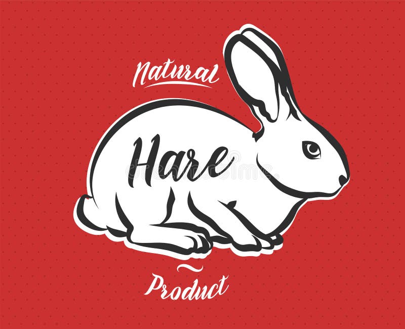Affiche voor de winkel van het Slachterijvlees met hazen vector illustratie Affiche voor de winkel van het Slachterijvlees met hazen vector illustratie