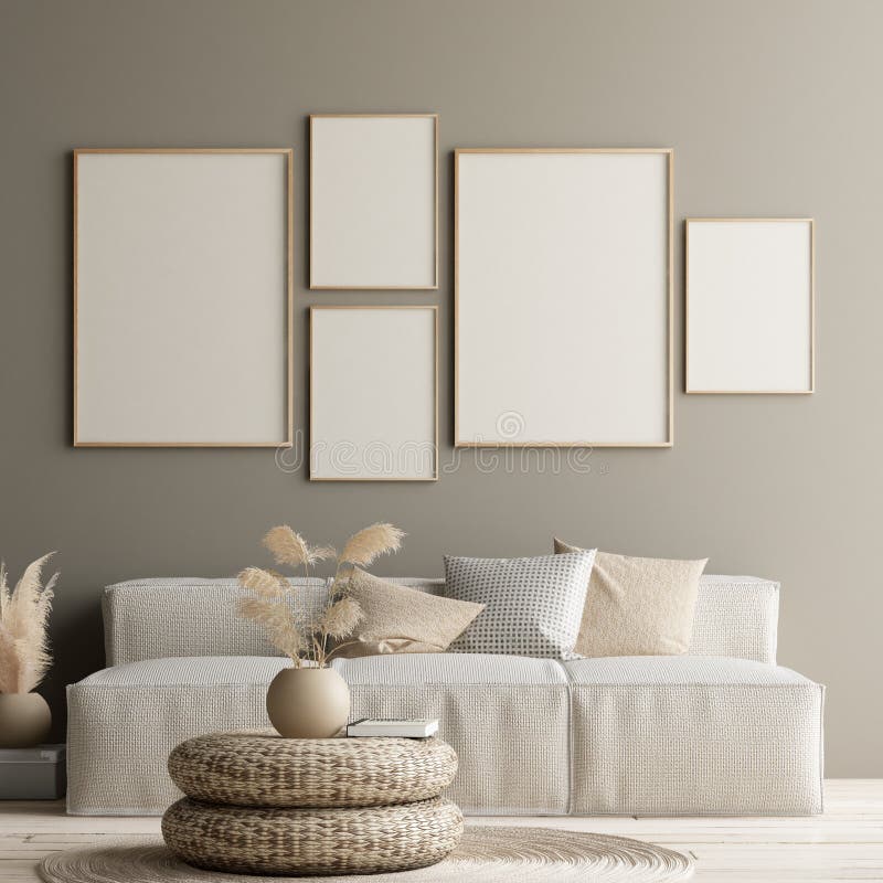 Affiche à l'intérieur de la maison au décor minimaliste, concept scandinave