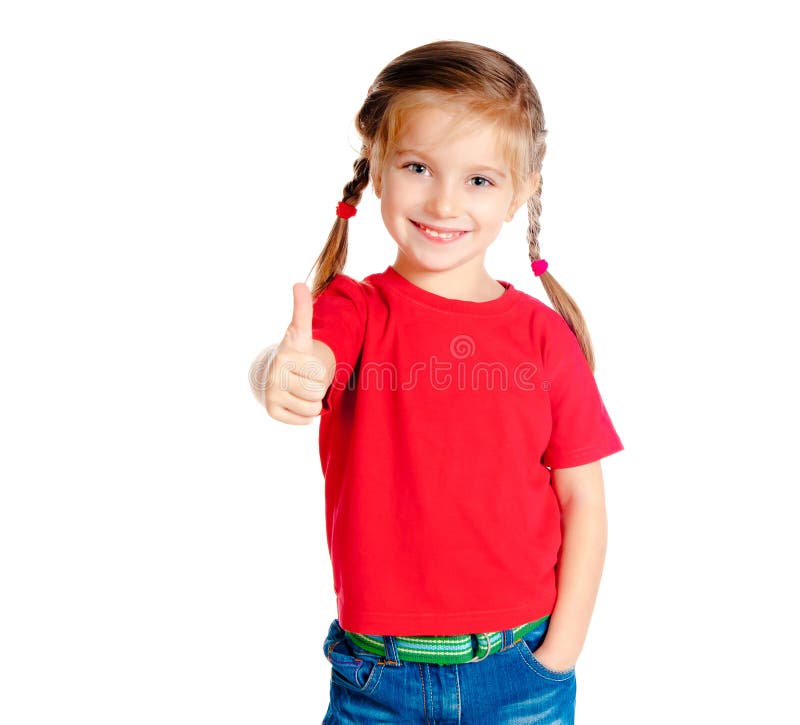 Afficher de Girle pouces vers le haut images stock Afficher de Girle pouces vers le haut images stock