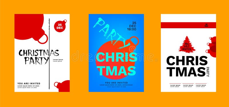 Affiches réglées de fête de Noël pour votre conception illustration stock Affiches réglées de fête de Noël pour votre conception illustration stock