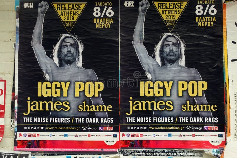Affiches vivantes de concert de musique rock de bruit d'Iggy image stock Affiches vivantes de concert de musique rock de bruit d'Iggy image stock