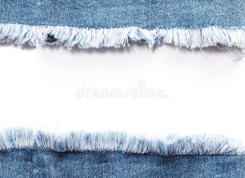 Affilez le cadre des jeans bleus de denim déchirés au-dessus du fond blanc photo libre de droits Affilez le cadre des jeans bleus de denim déchirés au-dessus du fond blanc photo libre de droits