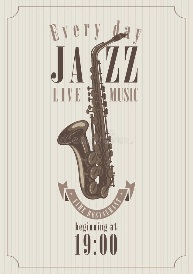 Affisch för en jazz vektor illustrationer Affisch för en jazz vektor illustrationer