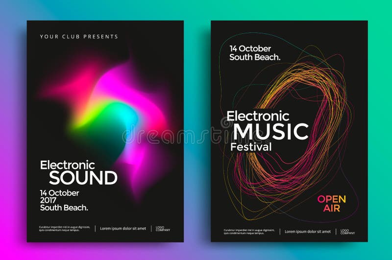 Affisch för festival för elektronisk musik royaltyfri illustrationer Affisch för festival för elektronisk musik royaltyfri illustrationer