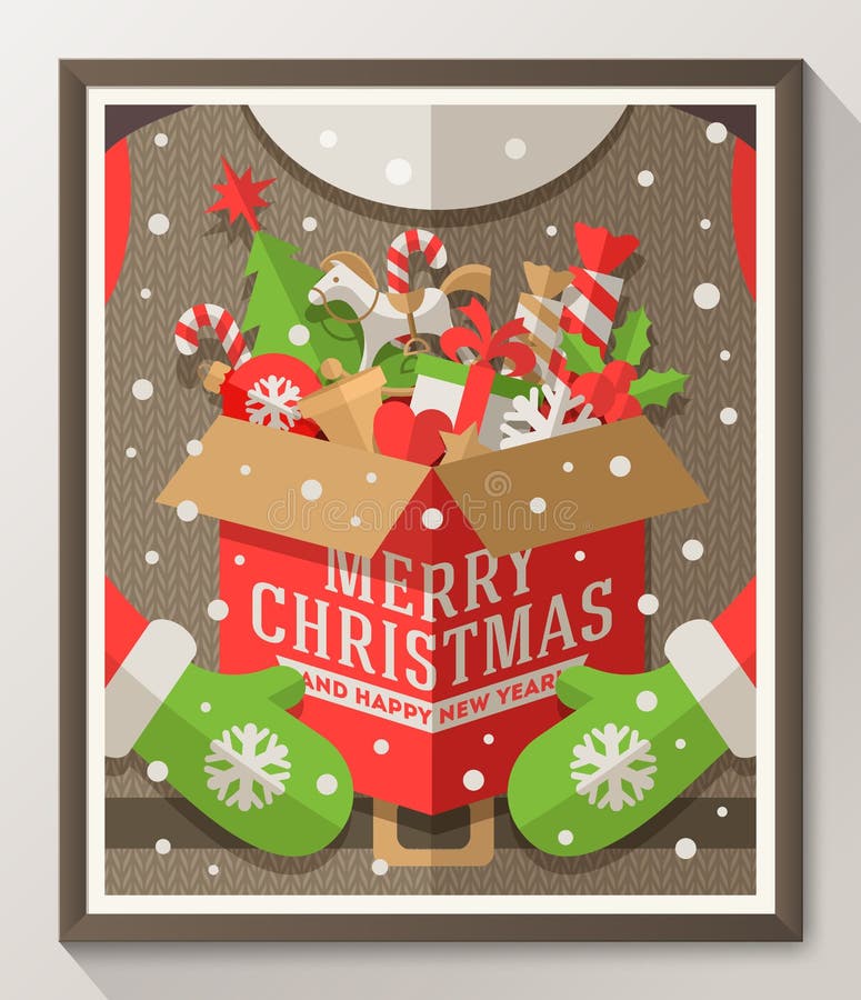 Affisch för jultypdesign stock illustrationer Affisch för jultypdesign stock illustrationer