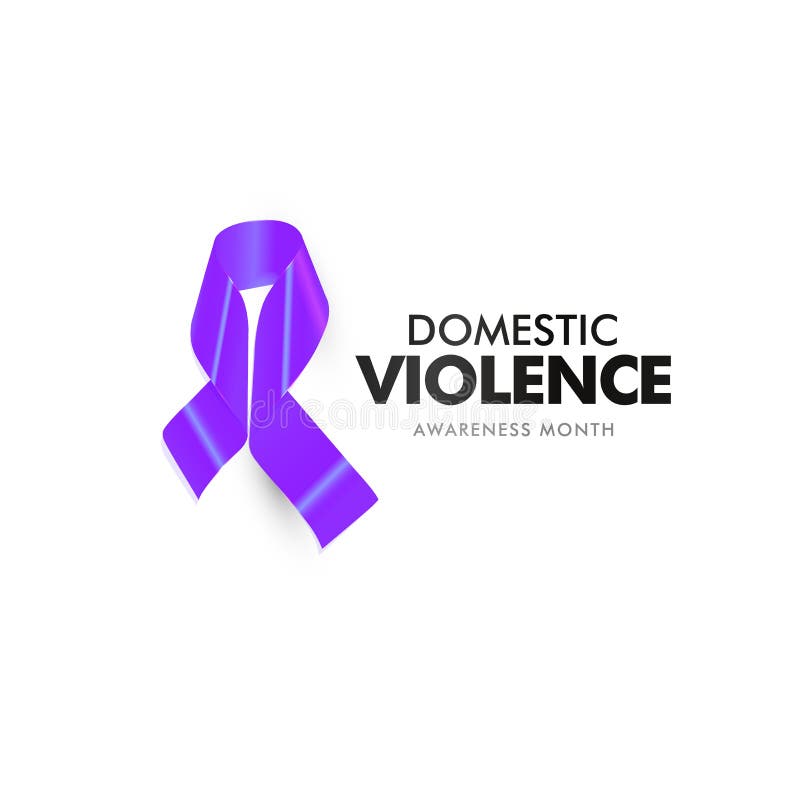Domestic violence and aggression poster. Home abused victim support banner. Isolated purple ribbon against home abuse vector illustration on white background. Domestic violence and aggression poster. Home abused victim support banner. Isolated purple ribbon against home abuse vector illustration on white background.