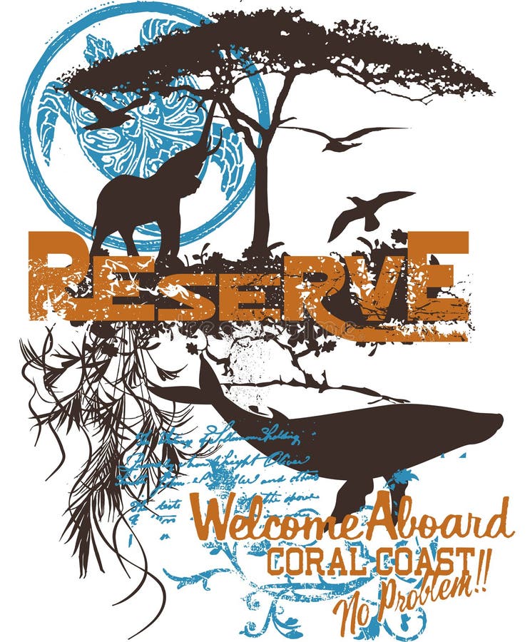 Wildlife reserve poster illustration with text. Wildlife reserve poster illustration with text.