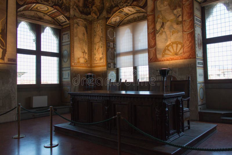 Affreschi nel ` Udienza del dell di Sala nel Palazzo Vecchio, Firenze, Italia immagini stock libere da diritti Affreschi nel ` Udienza del dell di Sala nel Palazzo Vecchio, Firenze, Italia immagini stock libere da diritti