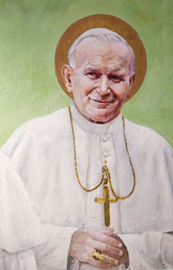 Immagine Di Papa Giovanni Paolo Ii Affresco Di Papa Giovanni Paolo II Immagine Editoriale - Immagine di