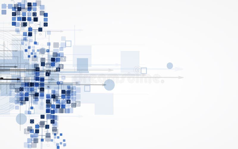 Affär för datateknik för futuristisk internet för vetenskap hög stock illustrationer