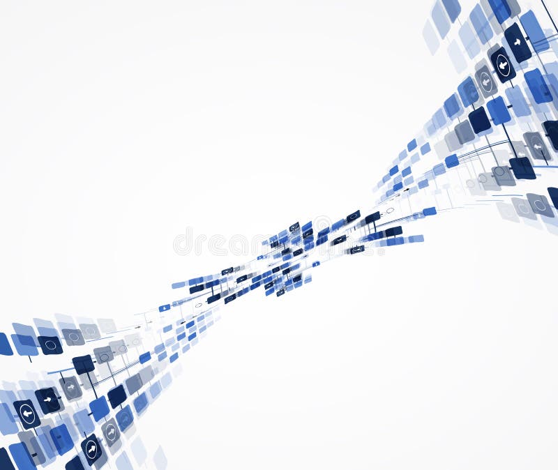 Affär för datateknik för futuristisk internet för vetenskap hög stock illustrationer