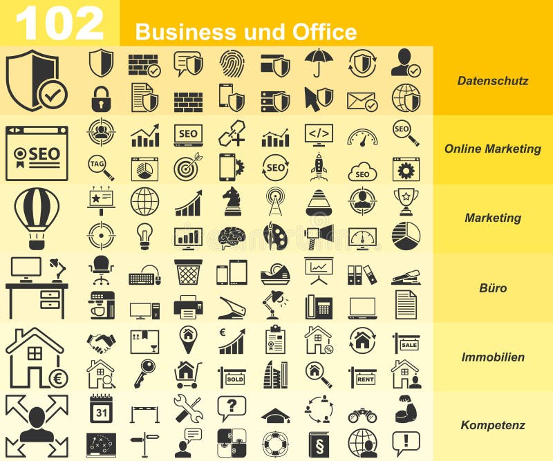 Affärs- & kontorssymboler - 102 Iconset Part2 stock illustrationer Affärs- & kontorssymboler - 102 Iconset Part2 stock illustrationer