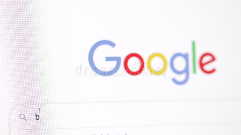 AffärsGoogle-forskning på bildskärmen på bärbara datorer. stäng bild