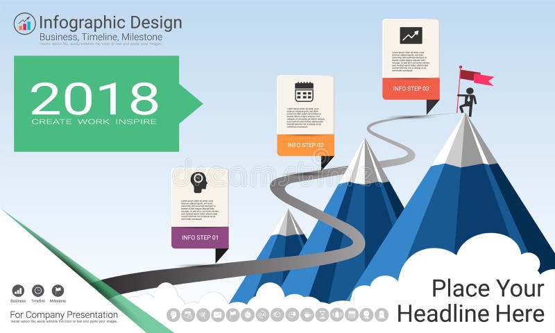 Affärsinfographicsmall, milstolpetimeline eller färdplan med alternativ för processflödesdiagram 3 stock illustrationer Affärsinfographicsmall, milstolpetimeline eller färdplan med alternativ för processflödesdiagram 3 stock illustrationer