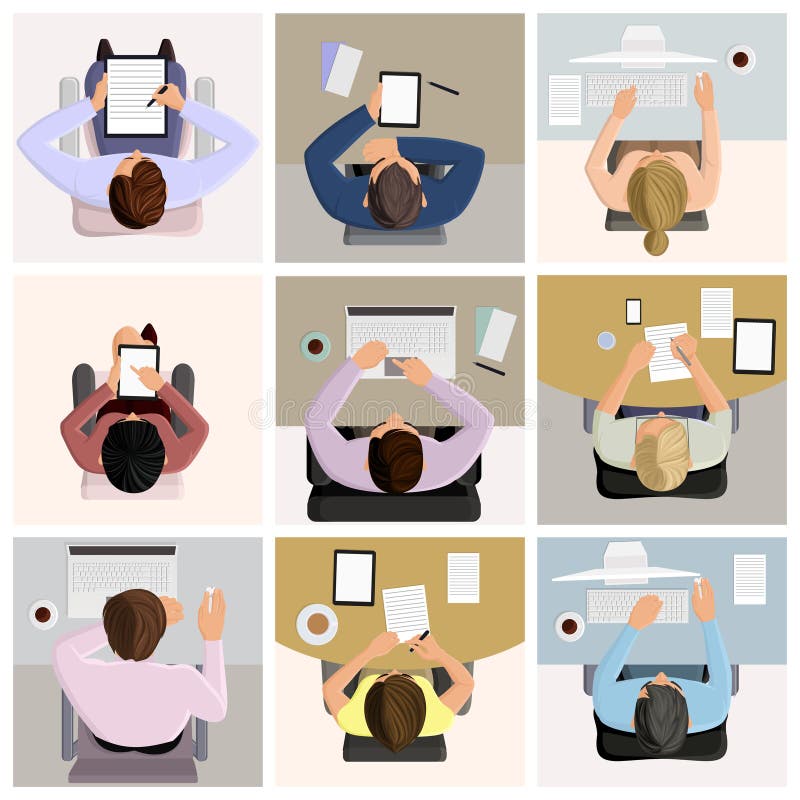 Affärskontorsarbetare royaltyfri illustrationer