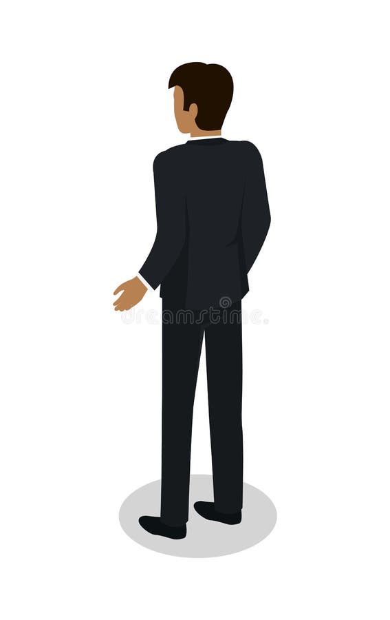 Affärsman Character Isometric Icon vektor illustrationer