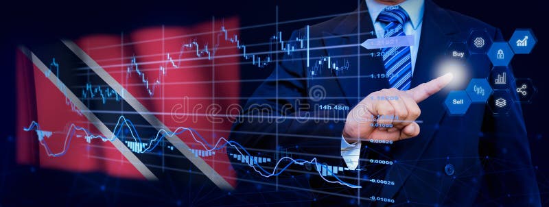 Affärsman som berör dataanalysprocesssystemet med KPI:s finansiella kartor, instrumentpanel för lager och marknadsföring på virtu arkivbild