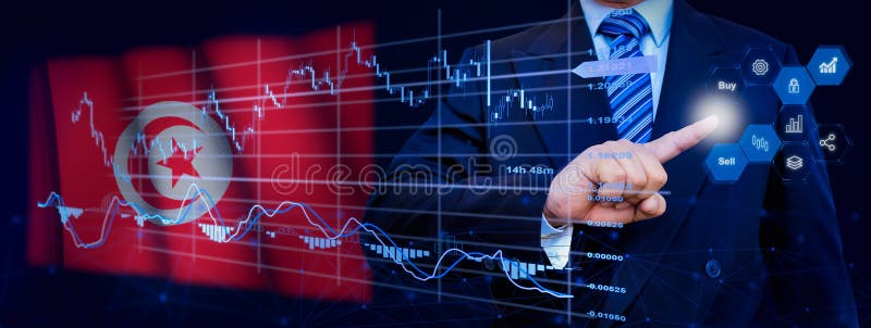 Affärsman som berör dataanalysprocesssystemet med KPI:s finansiella kartor, instrumentpanel för lager och marknadsföring på virtu arkivfoton