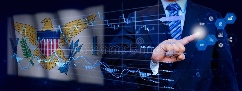 Affärsman som berör dataanalysprocesssystemet med hjälp av finanskartor med kpi-instrumentpanel för lager och marknadsföring på vi fotografering för bildbyråer