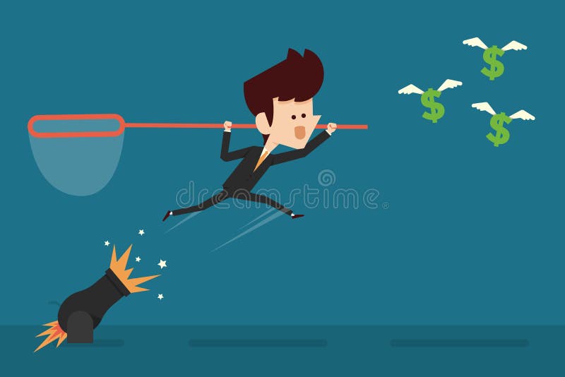 Affärsman som fångar pengar stock illustrationer Affärsman som fångar pengar stock illustrationer
