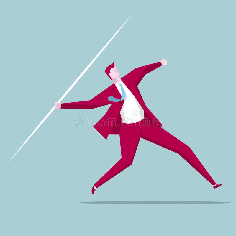 Affärsman som kastar en kastspjut royaltyfri illustrationer Affärsman som kastar en kastspjut royaltyfri illustrationer
