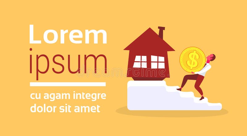 Affärsman som klättrar trappa som framlänges investerar investering för fast egendom för mål för motivation för man för begrepp f royaltyfri illustrationer Affärsman som klättrar trappa som framlänges investerar investering för fast egendom för mål för motivation för man för begrepp f royaltyfri illustrationer