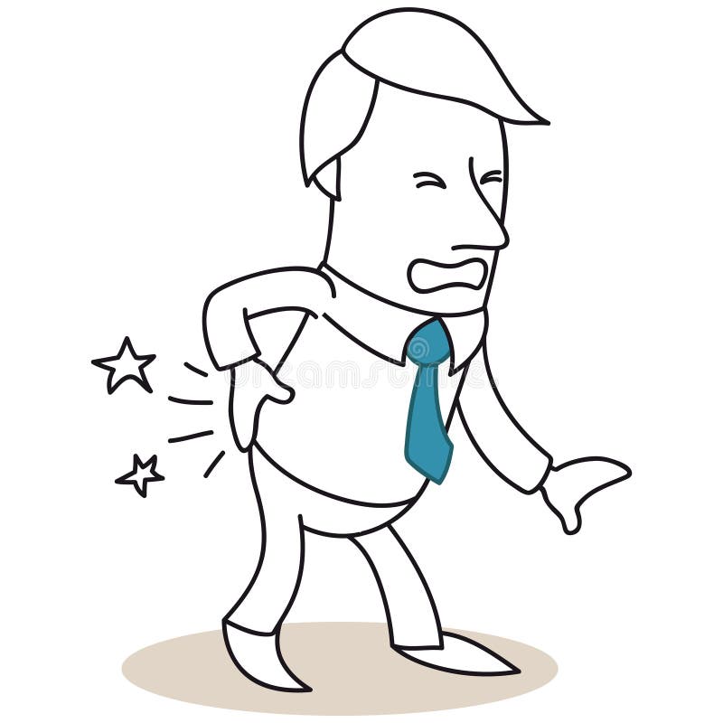 Affärsmannen med tillbaka smärtar stock illustrationer Affärsmannen med tillbaka smärtar stock illustrationer