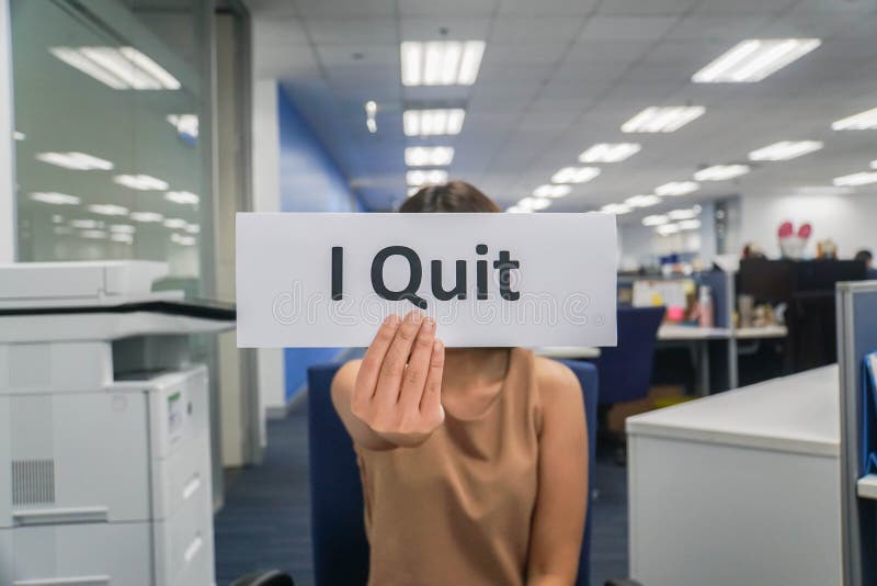 Close up woman in office quit the job. Close up woman in office quit the job