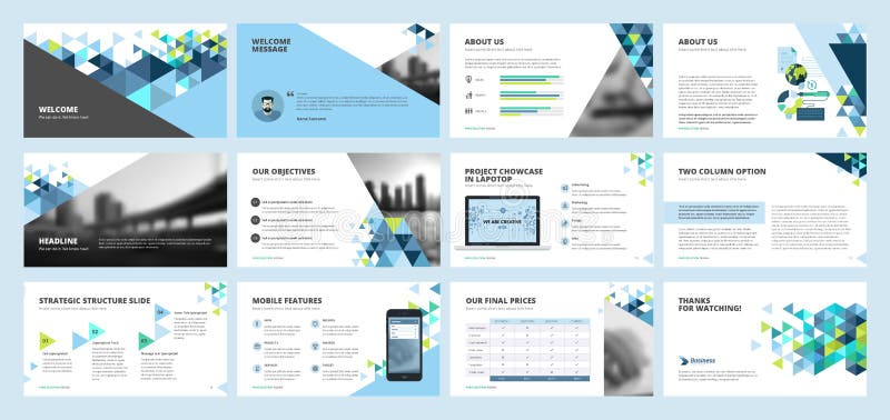Affärspresentationsmallar stock illustrationer