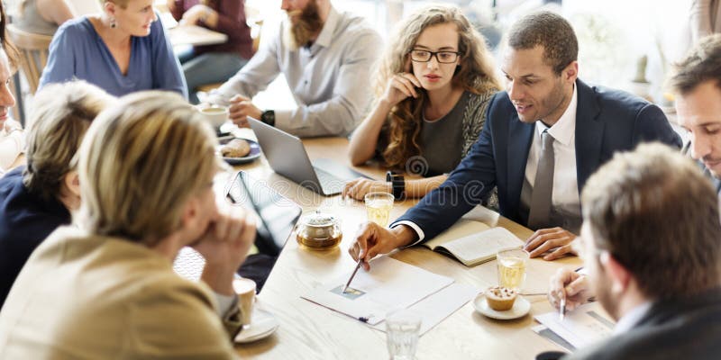 AffärsTeam Meeting Strategy Marketing Cafe begrepp