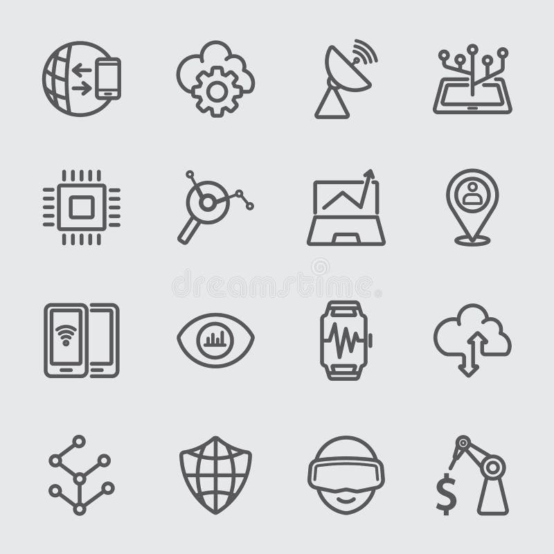 Affärsteknologilinje symbol vektor illustrationer Affärsteknologilinje symbol vektor illustrationer