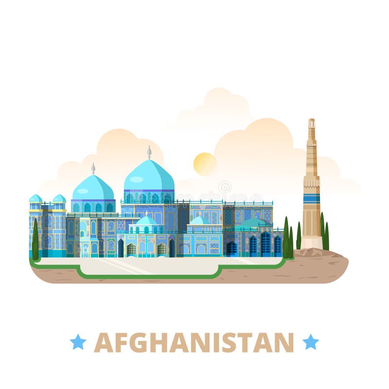 Afgan model de țară pentru stil american stock illustration