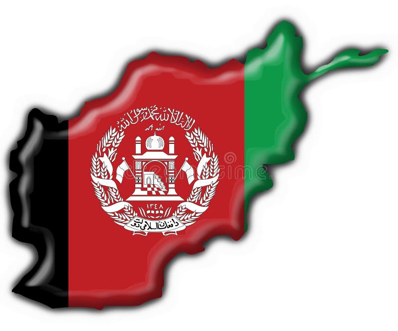 Afganistanie guzik flagi mapy kształt
