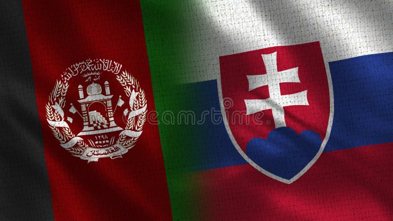 Afghanistan and Slovakia Realistic Half Flags Together stock photography Afghanistan and Slovakia Realistic Half Flags Together stock photography
