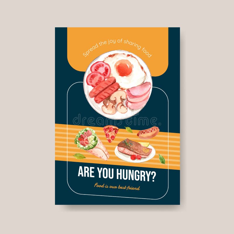Afiche Con Diseño De Concepto Del Día Mundial De La Alimentación Para  Publicidad Y Vector De Acuarela De Volante Ilustración del Vector -  Ilustración de anuncios, desayuno: 203277384