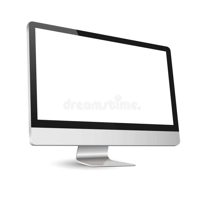 Afișaj computerizat izolat pe alb vector illustration