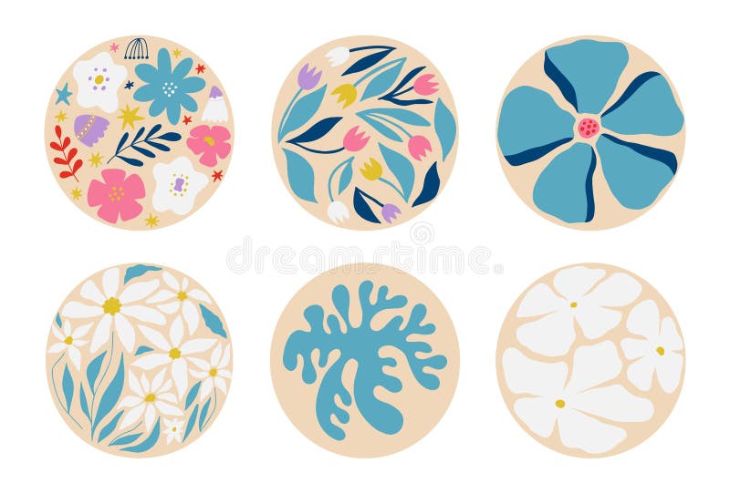 Afișe florale moderne cu flori. artă abstractă. royalty free illustration