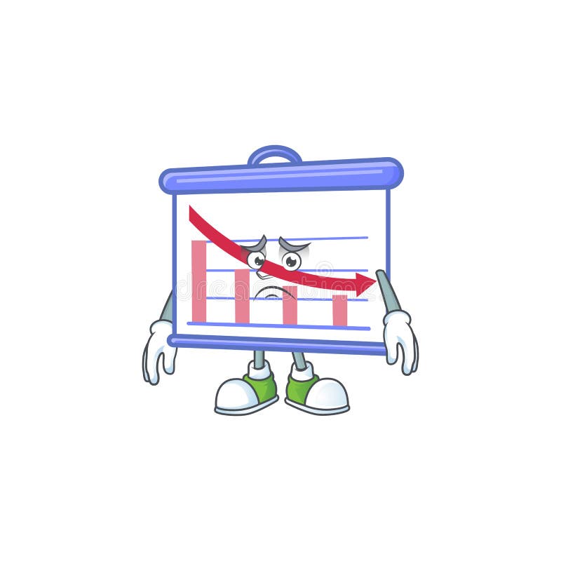Afraid down graphic board for decrease report vector illustration. Decrease arrow icon vectors