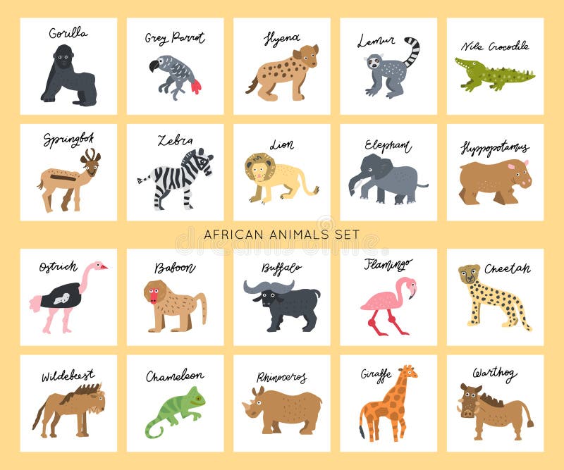 Africa Animals Vector stock vector. Illustration of gorilla - 167982383 Africa Animals Vector stock vector. Illustration of gorilla - 167982383