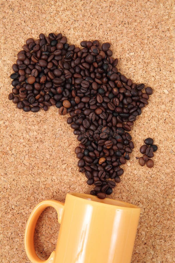 Africa from coffee beans stock photo. Image of mocha 30688516