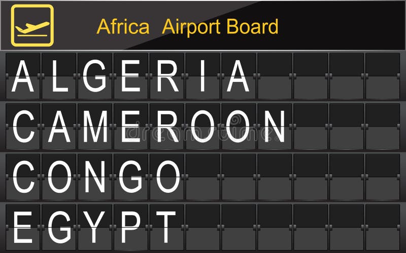 Africa Country Airport Board Information. royalty free illustration