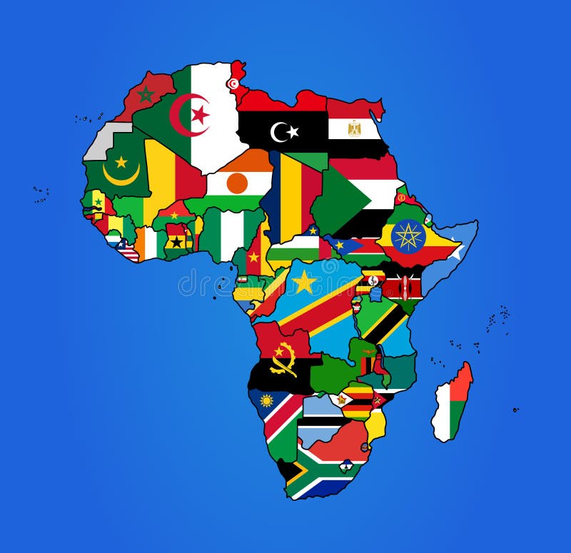 Africa Map With Countries Flags